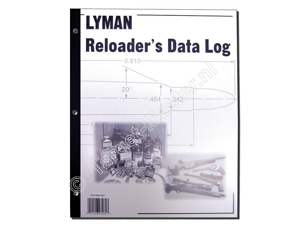 Lyman RELOADERS DATA LOG Herlaad Logboek